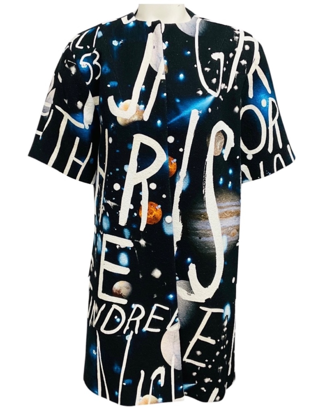 LIBERTINE BLACK / WHITE / BLUE SPACE WRITING OPERA COAT